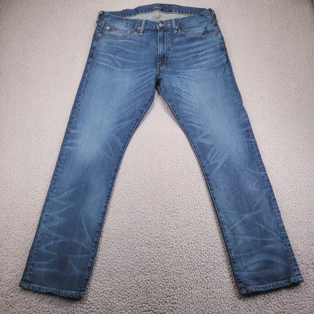 POLO Ralph Lauren Jeans Mens Size 34x30 Varick Slim Straight Medium Wash Denim